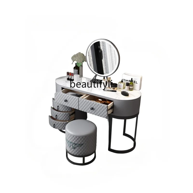 

New Home Small Apartment Bedroom Retractable Tailstock Storage Organizer Modern Minimalist Makeup Table Combination furniture