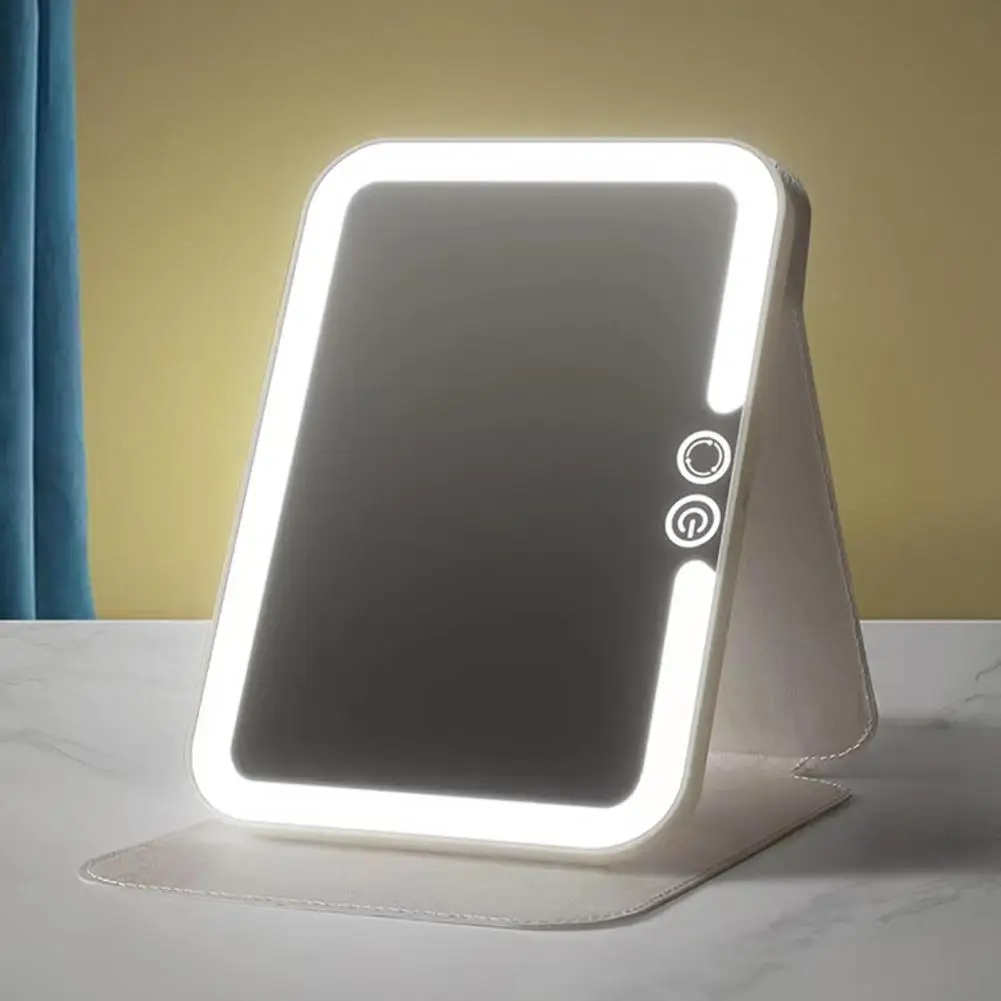 1 Set Practical Cosmetic Mirror 3 color Light 1200mAh Makeup Mirror