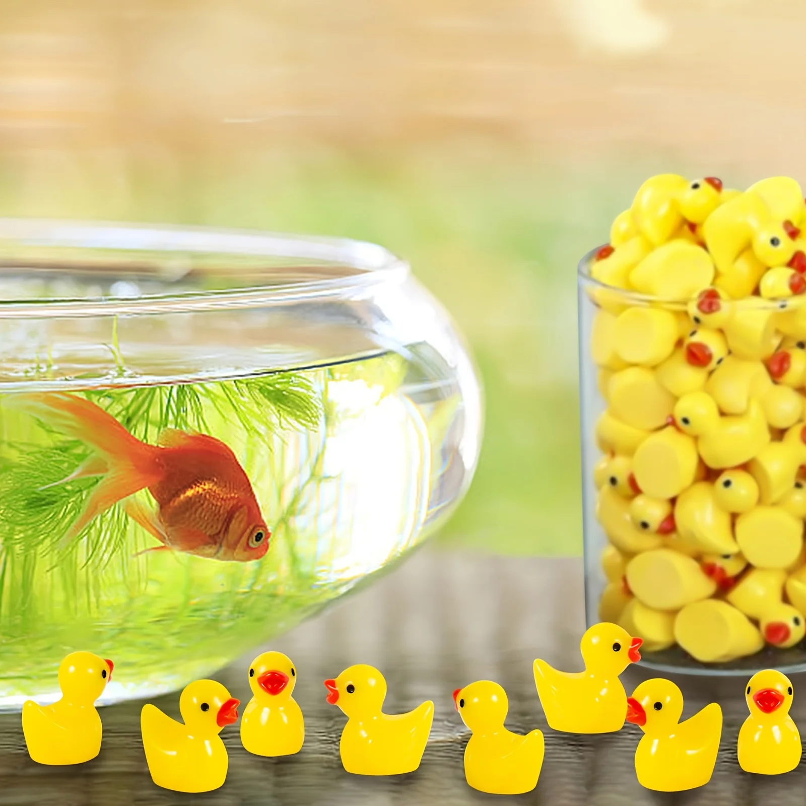 GOKUPOK 120 Piezas Mini Patos de Resina con Purpurina 12 Colores Figuras de Patitos Pequeños Patos para Bricolaje Jardín Micro Paisaje Acuario Maceta Decoración de Casa de Muñecas