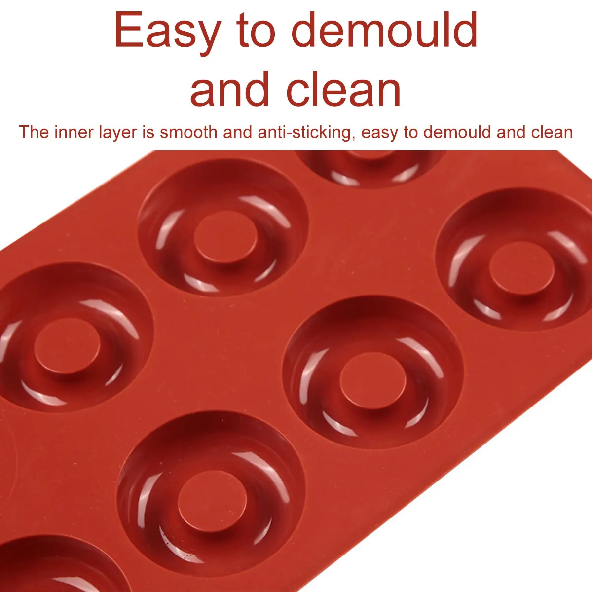 Donut Mold 8 Slots Silicone Non-Stick Donut Mold Heat Resistant Baking Donut Tray Reusable Donut Mold Tray Silicone Doughnut Pan