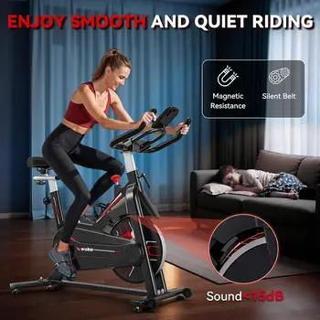Exercise Bike, Stationary Bike for Home/Indoor Cycling Bike, Indoor Bike with Silent Belt Drive, Heavy Flywheel and Digital Disp 3