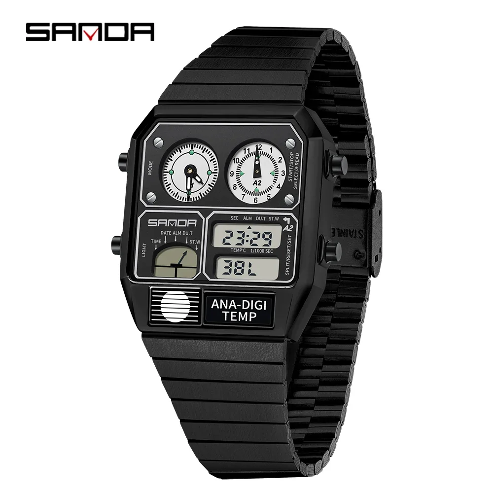 SANDA 3192 Top Men's Youth Casual Square Electronic Watch