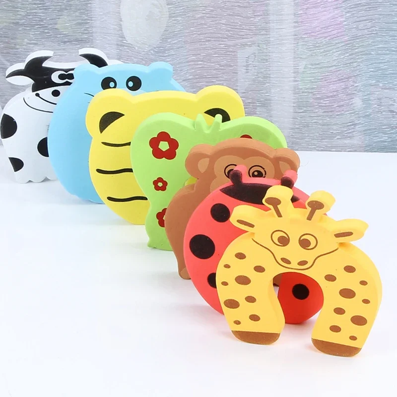 Cute Cartoon Animal Door Stoppers 5 Pcs Silicone Doorway Jammer for Baby Safety Care Perfect Toys Gifts for Children's Kids
