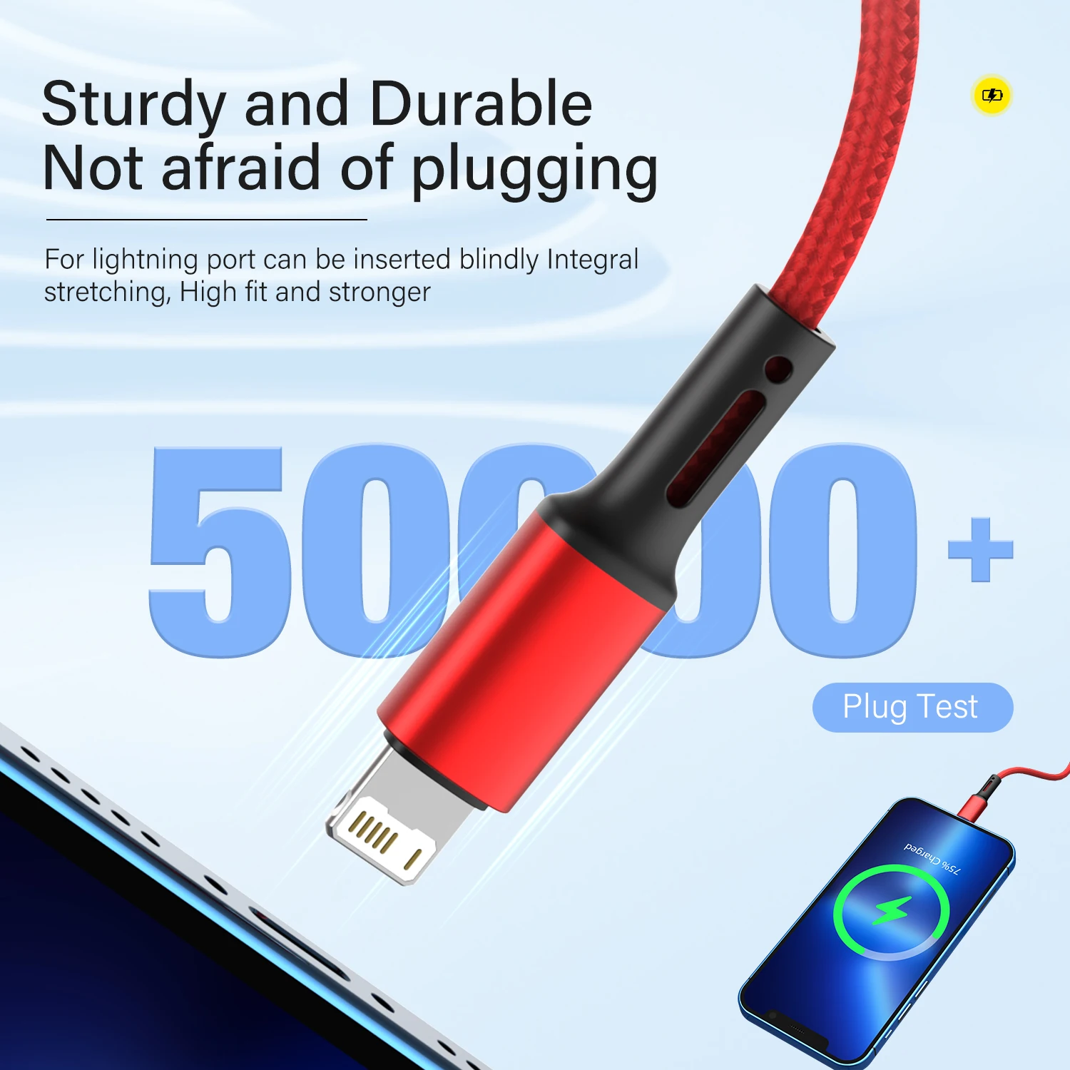 รูปสินค้า สายชาร์จ USB-C สำหรับ iPhone iPad เร็ว 3M คุณภาพดี