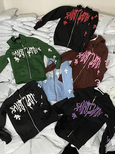 Y2k Men Emo Streetwear Hoodie Zip Up 스웨터 요정 그런지 풀오버 오버 오버 사이즈 레터 크로스 고스 자켓 탑스 후드 의류, 스트리트웨어 남성용 5