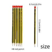 6P yellow black sticky red pencil HB writing drawing pencil 2