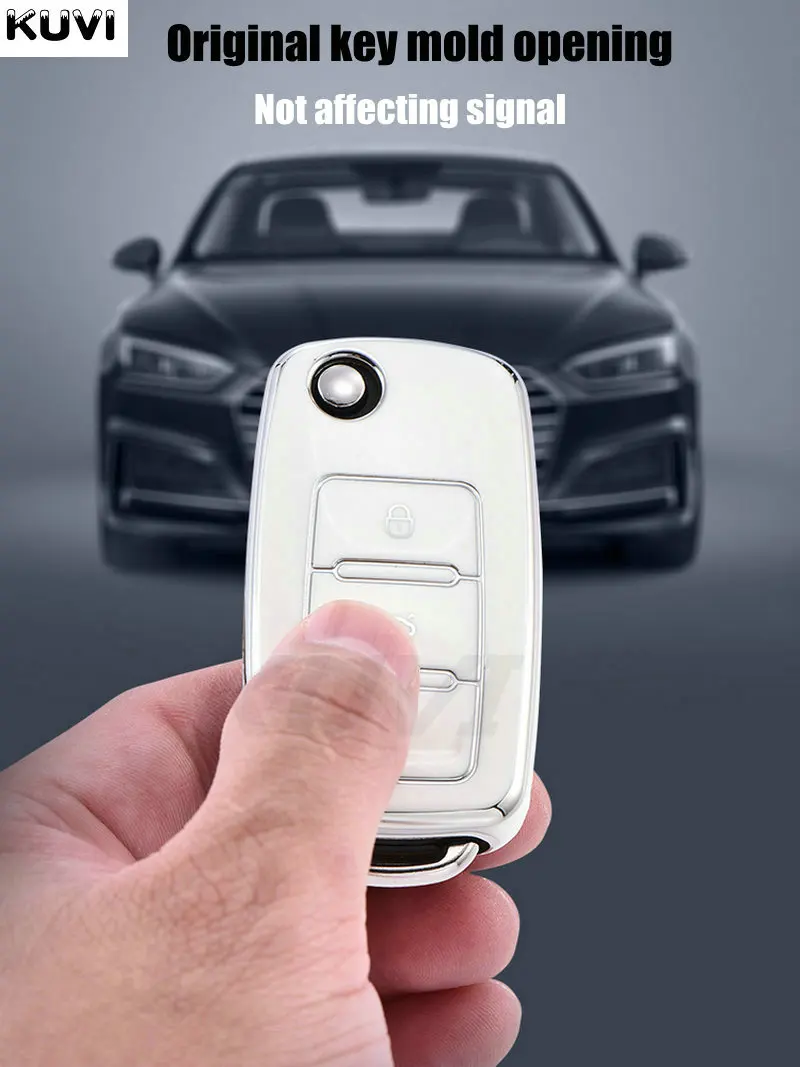 Key case cover TPU car remote key case cover Volkswagen VW Polo Golf Passat Tiguan Beetle Caddy T5 Up Eos Skoda Octavia Seat Leon Altea