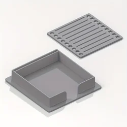 Sticky Notes Holder with Stylish Stencil and Dispenser (Grey)