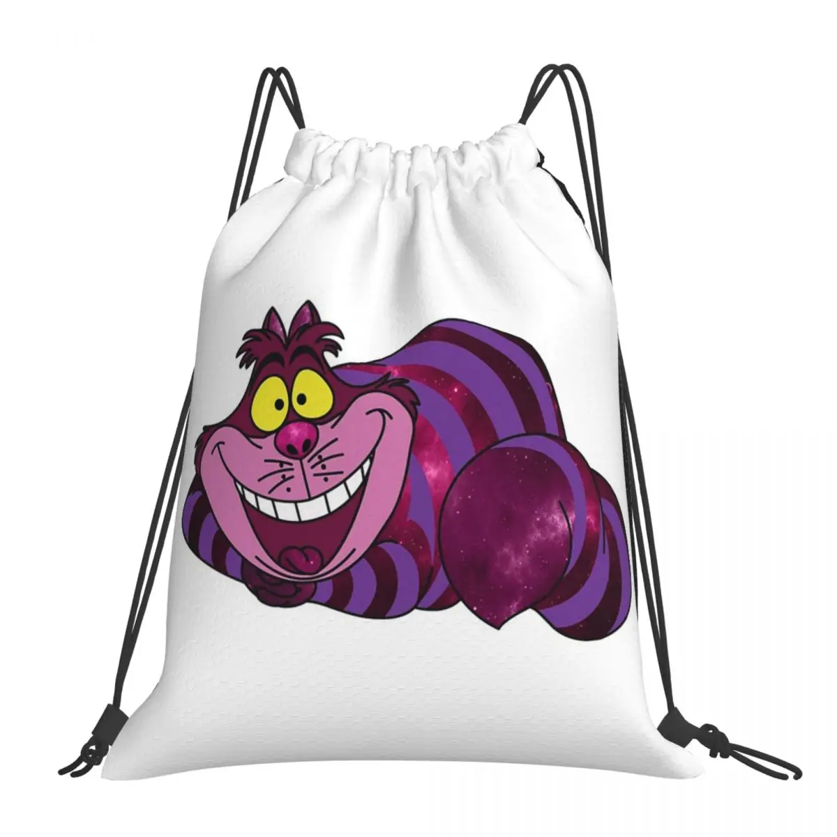 

Cheshire Space Cat Backpacks Fashion Portable Drawstring Bags Drawstring Bundle Pocket Shoes Bag Book Bag For Man Woman Students