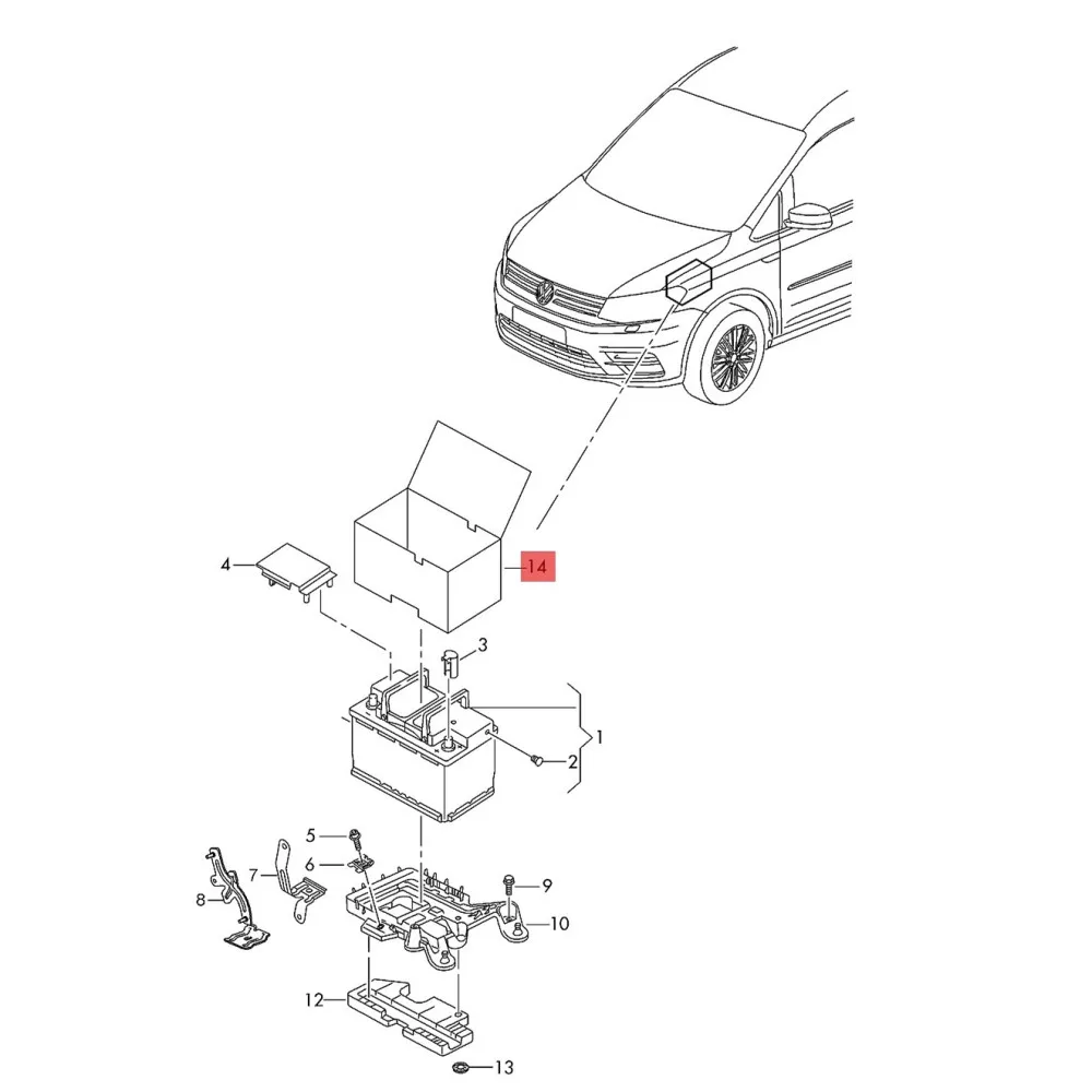 Battery insulation frost protection cover for VW Passat B6 5Q Golf MK5 6 Jetta MK6 Eos Bora Caddy Audi Q3 Skoda Seat 1K0915411A battery insulation cover