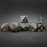 Bescon Giant Fire-Patterned DND Dice Set 1 Inch (25MM) , Oversized D&D Dice Set for Dungeons and Dragons Role Playing Games 1