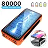 80000mAh Wireless Solar Power Bank Fast Charging Mobile Phone 4USB Charging Large Capacity External Battery for Xiaomi Huawei 2