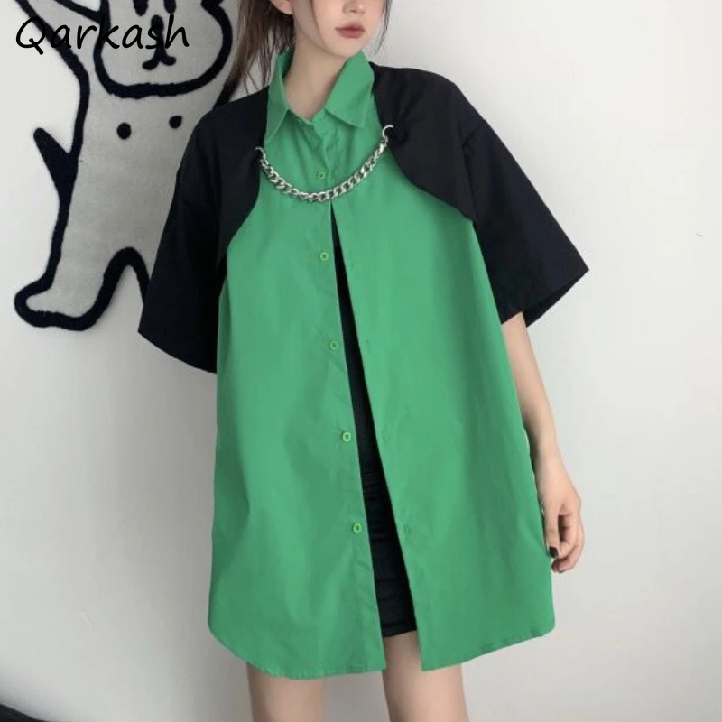 

Panelled Jackets Women Cargo Baggy Summer Streetwear Vintage Chain Design Aesthetic Long Style Minority Personality Unisex 2023