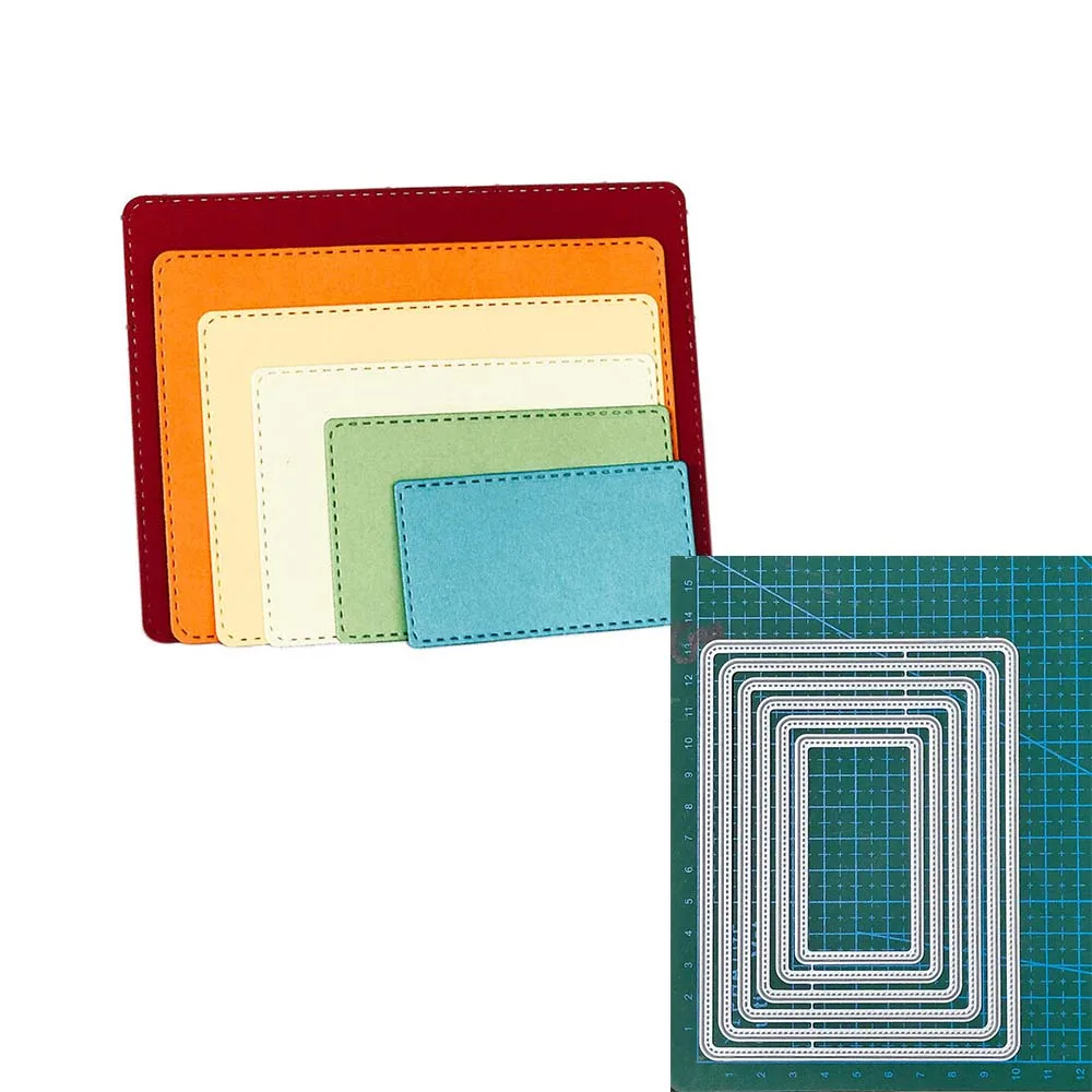 

Рамки, металлическая высечка, сшитая круглая Прямоугольная форма для скрапбукинга, Штамп для рукоделия, тиснение, бумага, лезвие карты, траф...