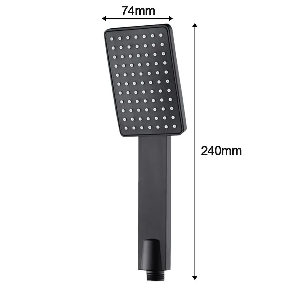 High Pressure Shower Head Square Handheld Sprinkler Silver/Black Multi-function Universal Sprayer Home Bathroom Accessories 5