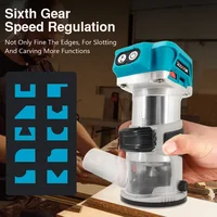 6 Speeds Brushless Electric Hand Trimmer Cordless Wood Router Woodworking Engraving Slotting Trimming Milling Machine For Makita 2