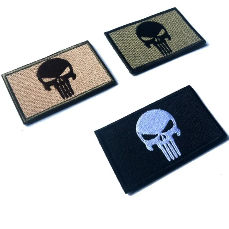 Embroidered Patches Skull Si Vis Pacem Para Bellum Tactical Hook Fastener Badge For vest Backpack Jacket