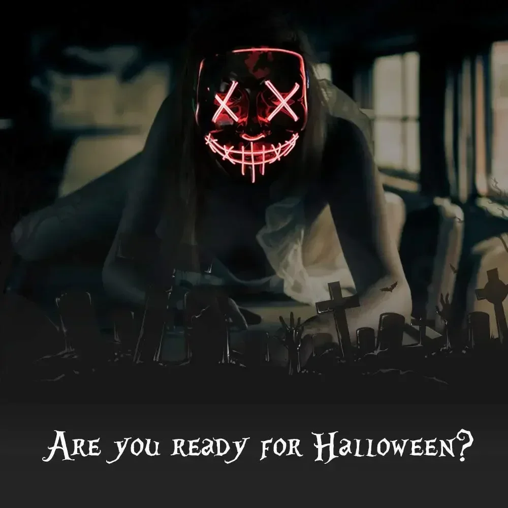Luminous LED Ghost Face Mask - Colorful Party Nightclub Accessory