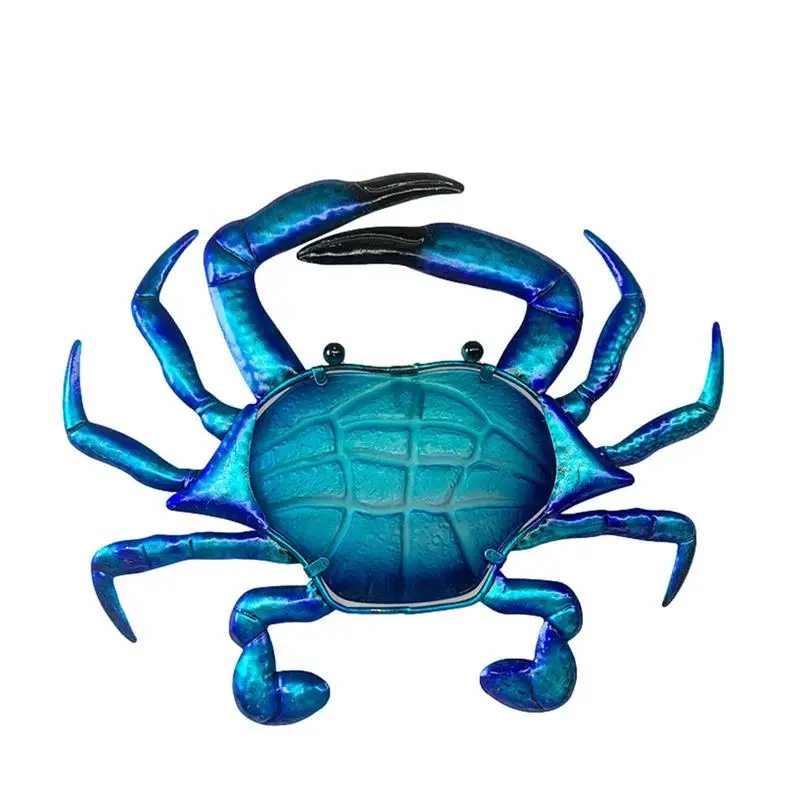 

Metal Blue Crab Wall Art Large Coastal Ocean Decor Iron Crab Sculpture Large Metal Ocean Animal Art For Kitchen Offices Patio