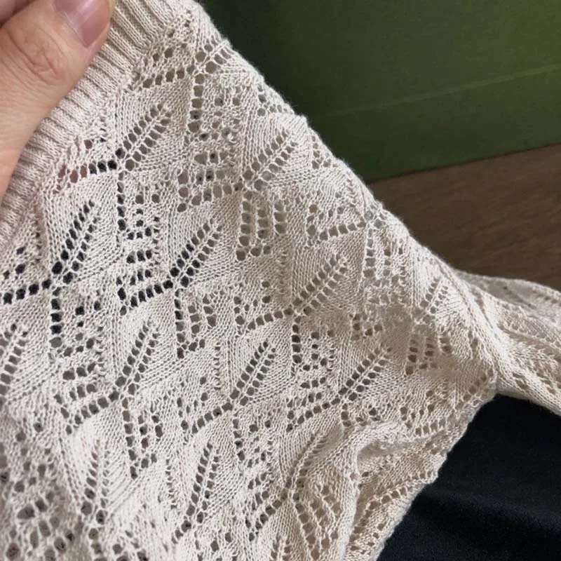 여아용 여름 컬러 자카드 가디건, 에어컨 코트, 어린이 니트 가디건,  할로우 아웃 탑