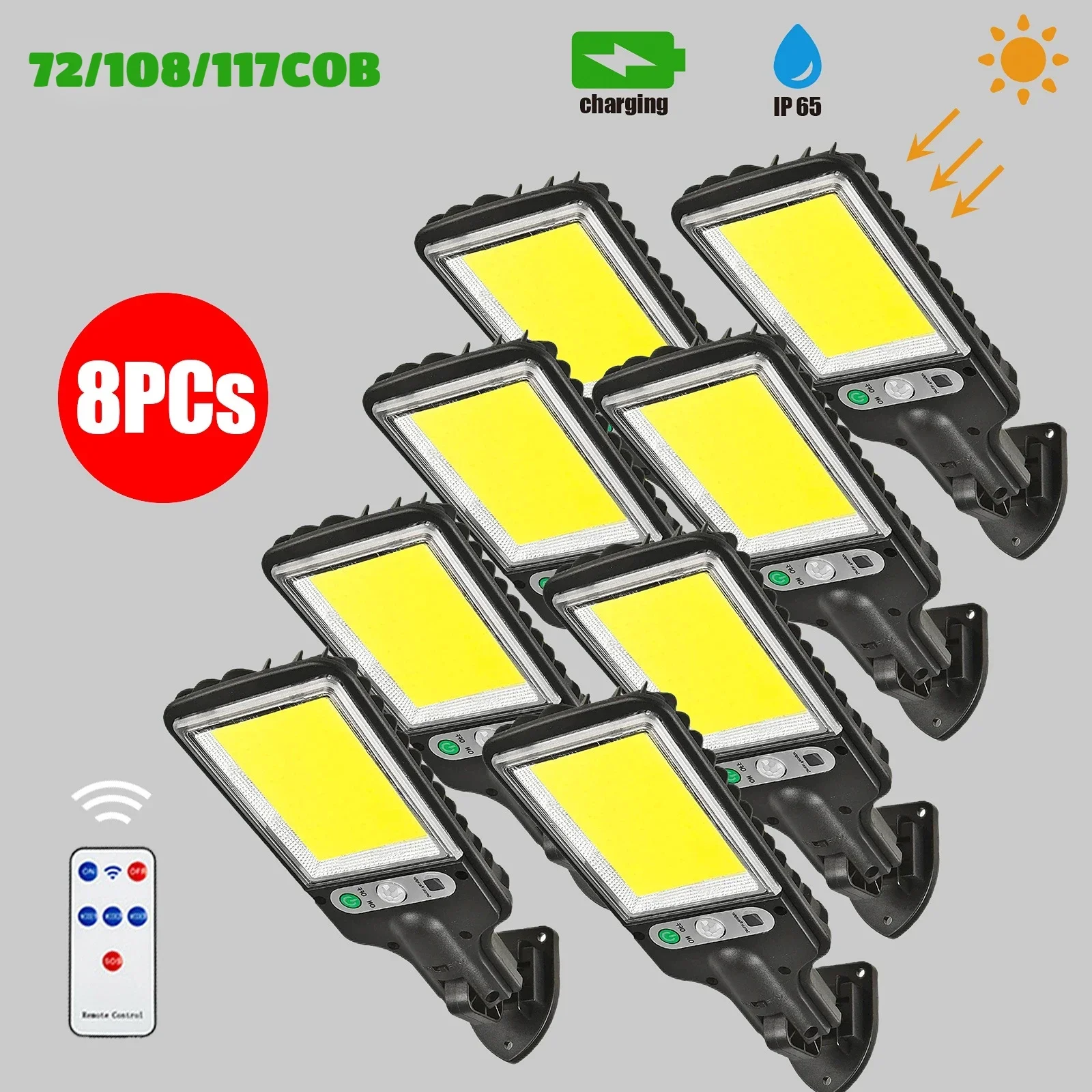 1~8PCS Solar LED Light Outdoor Wall Lamp Waterproof 3 Modes PIR Motion Sensor Garden Night Lamp Decor Porch Courtyard Lighting solar lamp,solar wall light,wall light,outdoor porch light
