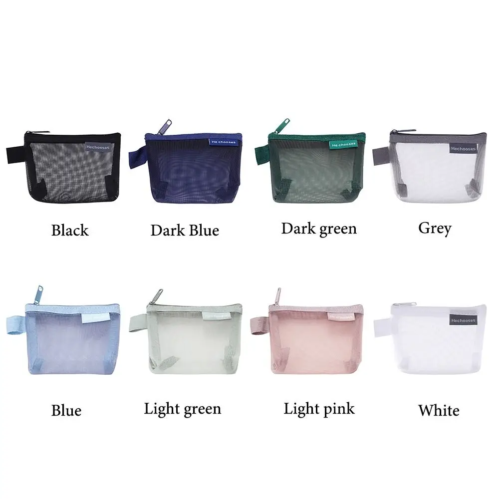 Mesh Coin Purse Key Lipstick Nylon Small Item Storage Card Holder Three-dimensional Mini Cosmetic Bag Office key case cosmetic bag coin purse card wallet coin wallet plush coin purse change bag card holders
