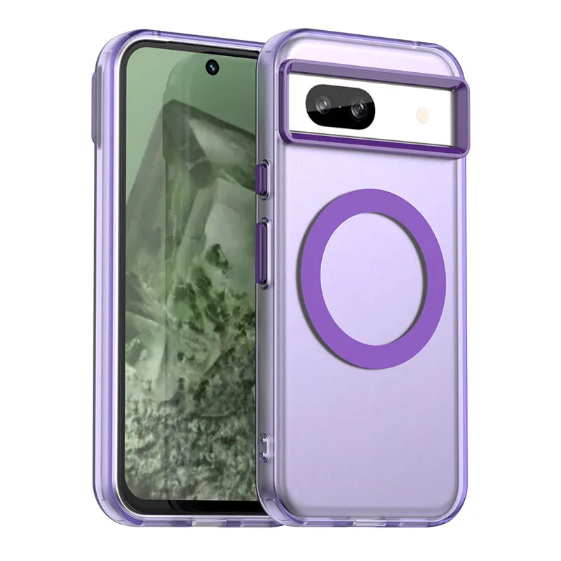 Translucent Candy Color Matte Magnetic Shockproof Protective Phone Case Cover