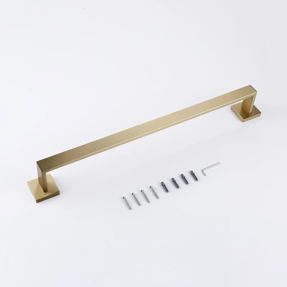 Matte Gold Towel Rack 304 stainless steel Towel Bar Double Shelf Paper Holder Tissue Holder Toilet Brush Toilet Paper Holder Paper Towel Holder Bathroom Hardware Accessories Bathroom Hardware Set