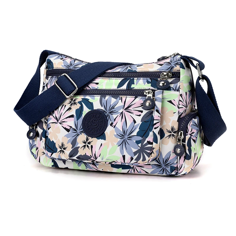 Casual Shoulder Crossbody bags for women Nylon Printed Flower Ladies Messenger bags Elegant Girl Handbag Female Mother's Bag