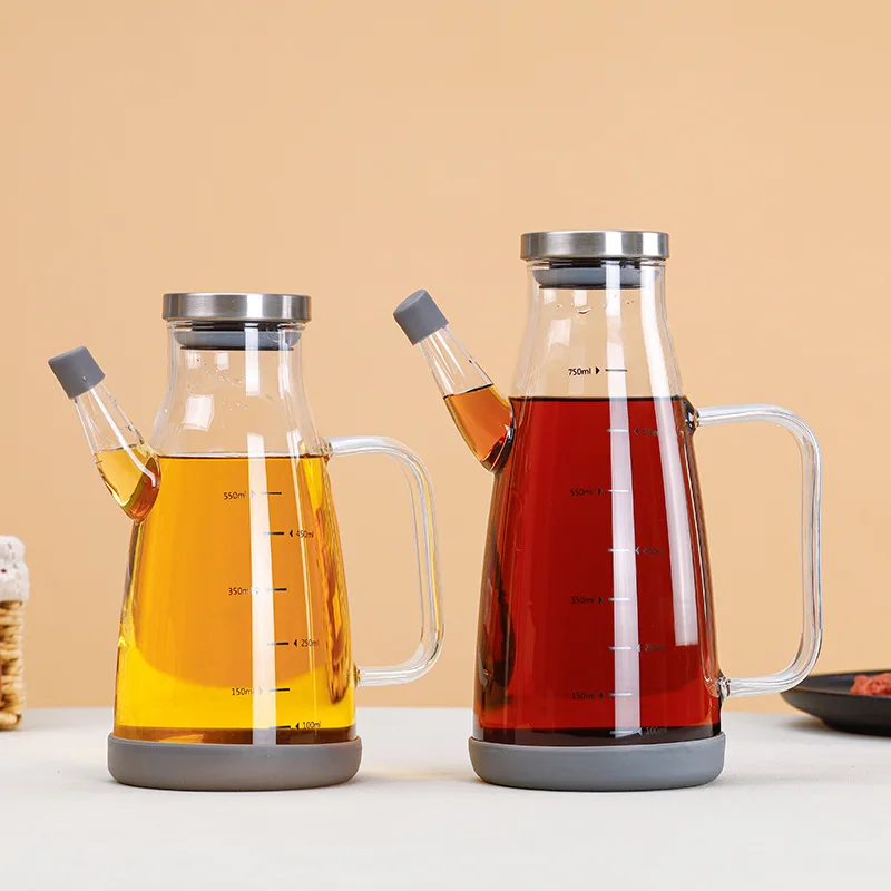 High Borosilicate Glass Oil Pot Leak Proof, Anti Toppling, Home Kitchen Supplies Soy Sauce Vinegar Storage Tank, Oil Bottle, 1Pc