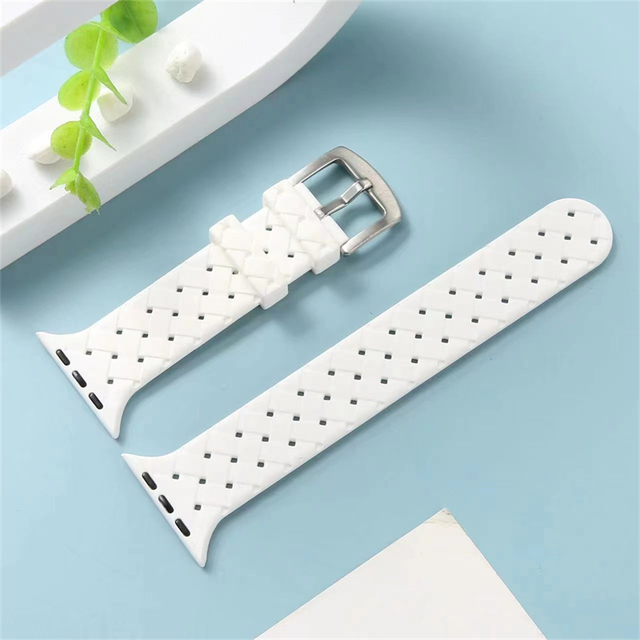 Texture Silicone Band For Apple Watch Band 7 6 SE 5 4 41mm 45mm 44mm 40mm Bracelet iWatch 3 2 1 Watchband 38mm 42mm Strap