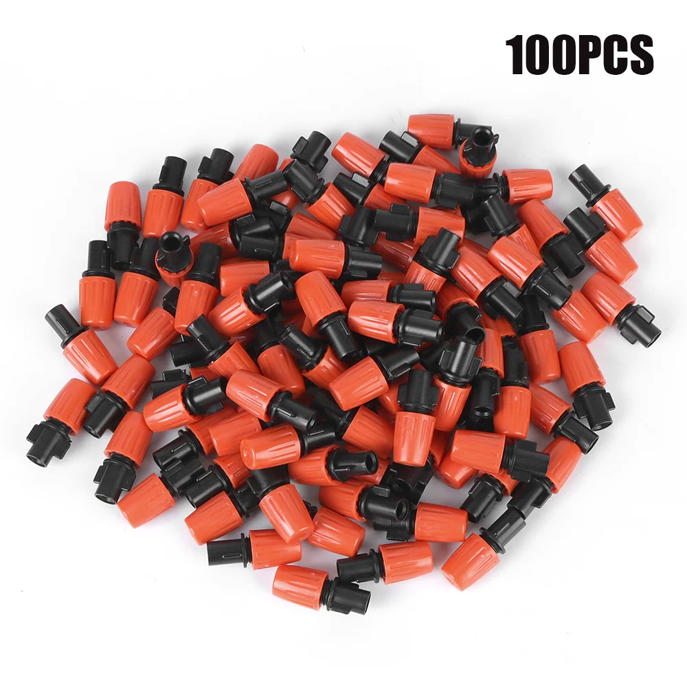 

100Pcs 1/4" Nozzle Dripper Garden Drip Irrigation System for Flower Beds Vegetable Watering Sprayer Atomizing Sprinkler