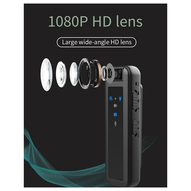 

Мини DV-камера ночного видения HD 1080P, невидимая Спортивная уличная человеческая камера, маленький регистратор правоохранительных органов, простая установка