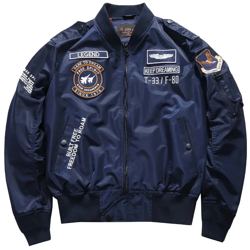 2024 Baseball Jacket Men Winter Hip Hop Thick Warm Jacket Military Tank Embroidery Motorcycle Ma-1 Aviatoring Pilot Cotton Parka