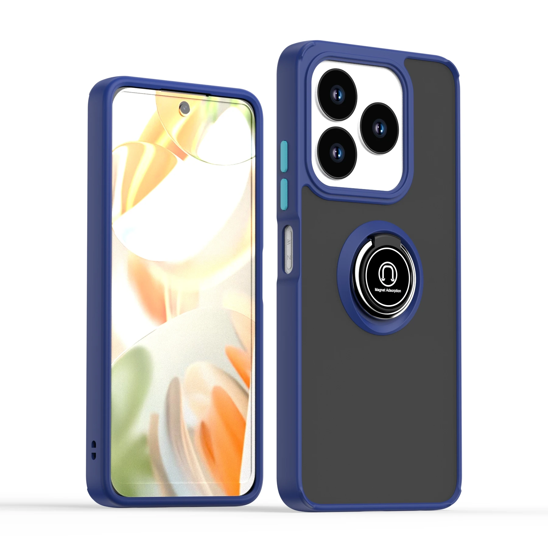 Matte Finish Phone Case with Ring Bracket and Stylish Design