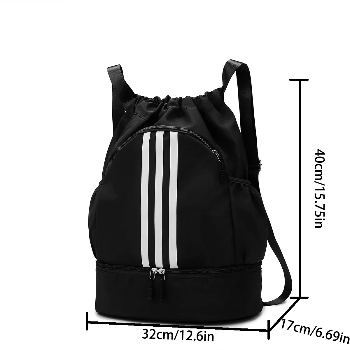 حقيبة ظهر رياضية للسفر مخططة برباط أكسفورد، سعة كب...