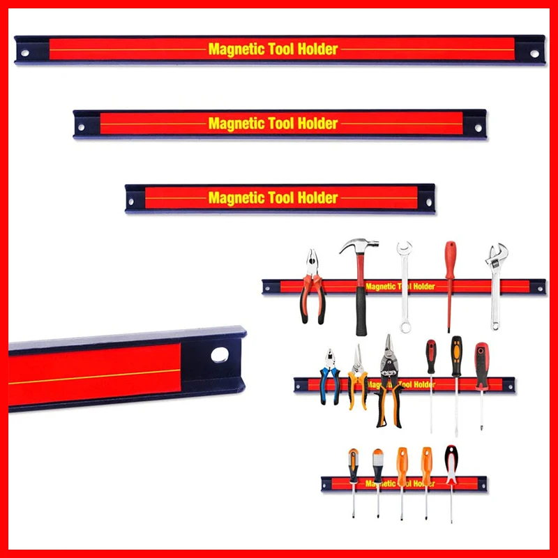 Tool Organizer Wrench Organizer Wrench Holder Heavy-duty Magnet Tool Bar Strip Rack Magnetic Tool Holder Wrench Organizer Wall Mounted Storage Bar Strip Rack Space-Save