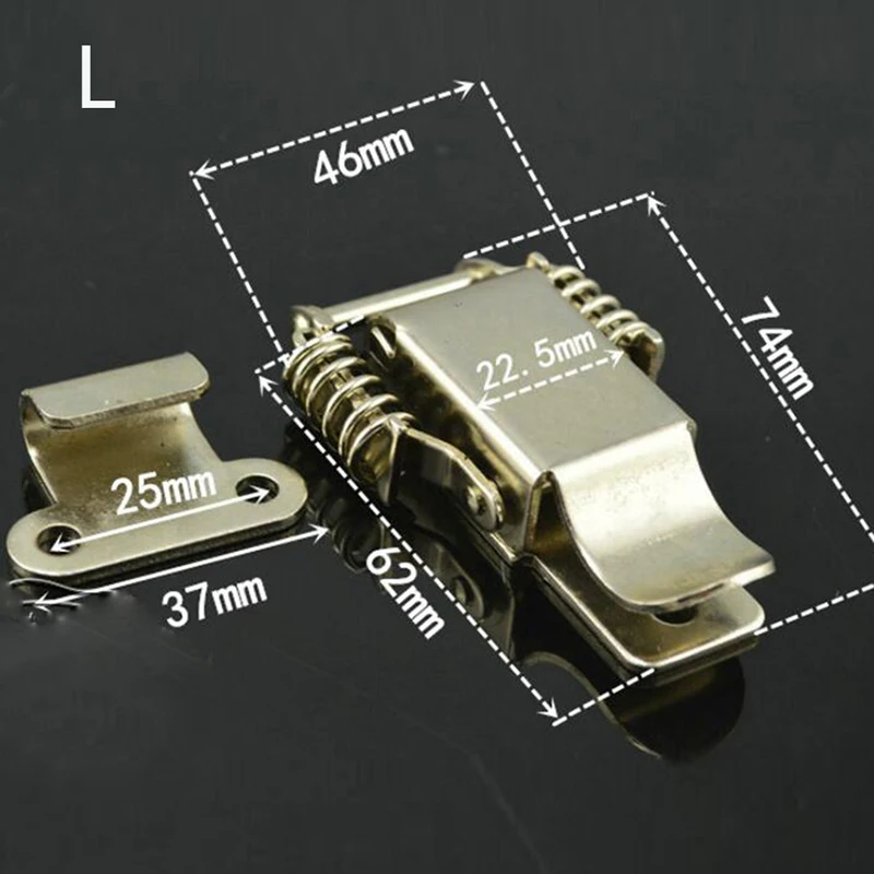 S/L Stainless Steel Double Spring Buckle ,Wooden Box Toolbox ,Heavy Duty Lock,With Lock Hole,Electromechanical Box Accessories