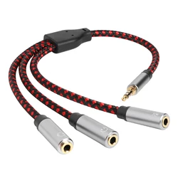 Enhanced Audio Splitter: Triple Way 3.5mm Aux Male to Female Adapter - <=0.5m (4 pole splitter)