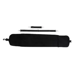 Luxury Velvet Travel Neck Pillow with Fillable U - Shaped Pillowcase and Extra Storage Bag (Black)