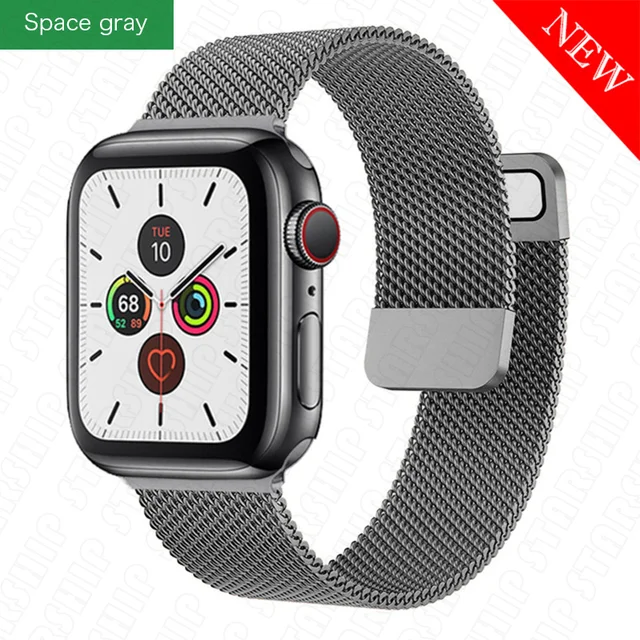 Metal Milanese band for Apple Watch 7/6/SE/5/4/3/2/1 41/38/40mm Stainless Steel Watch strap for iwatch 7 45MM 42MM 44MM Bracelet gun colors-3