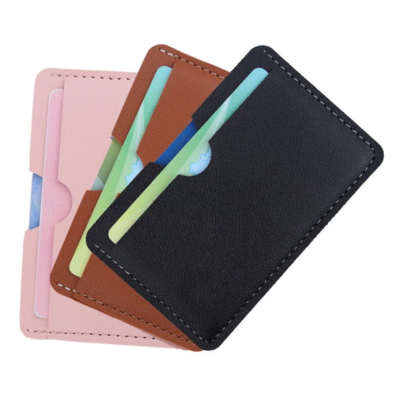 

3Card Slots Ultra-thin ID Credit Card Holder Card Wallet PU Leather Driver's License Cover Bank Card Case Student Meal Card Case