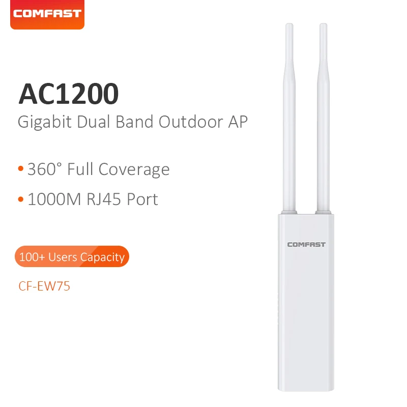 1200Mbps Outdoor Wireless Ap 2.4/5G Gigabit Router Amplificatore Wi-Fi Estensore A Lungo Raggio Antenna Ad Alto Guadagno Wifi Access Point Poe