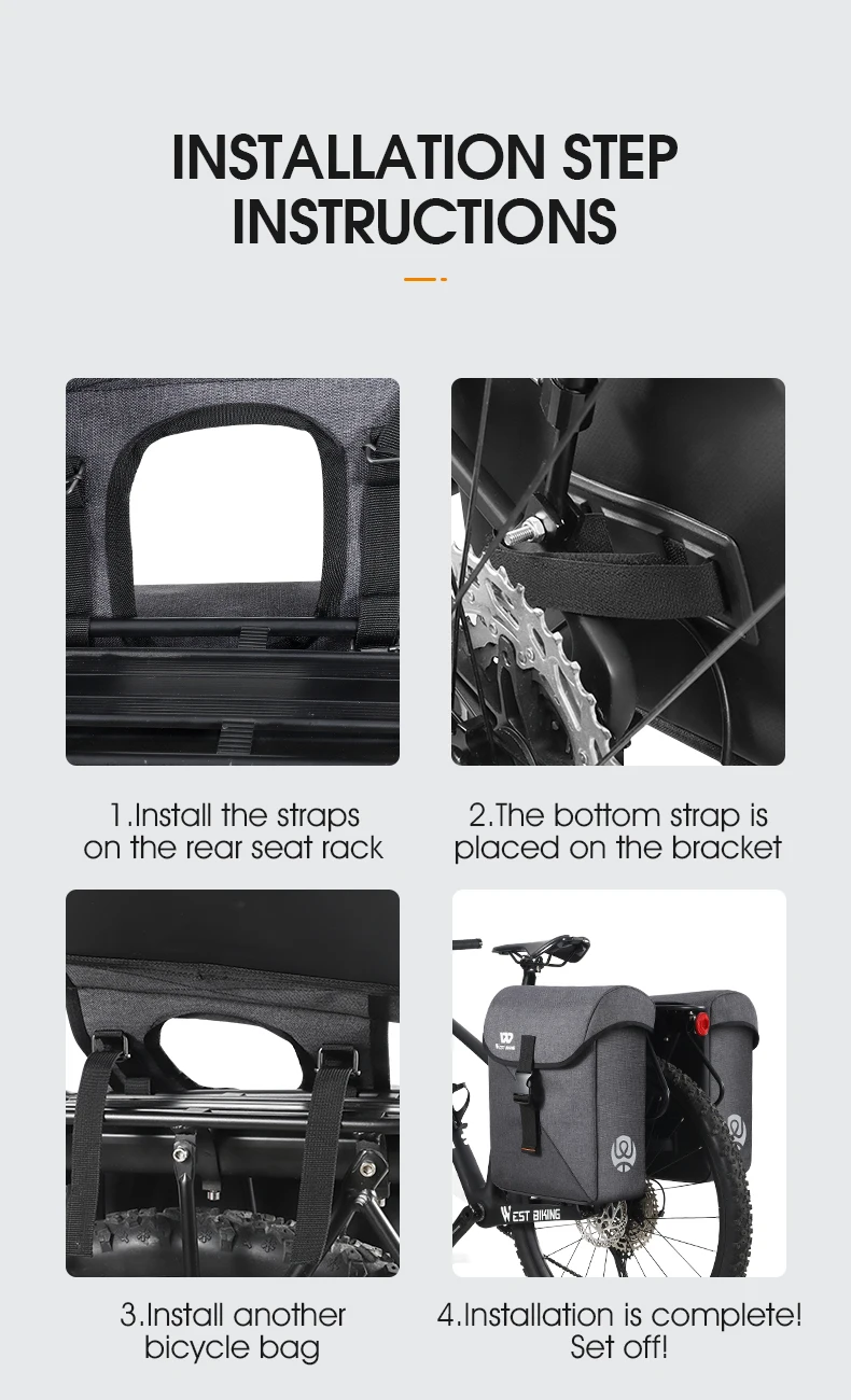 Bike Bag Pannier Trunk Bicycle Saddlebags Bike Rear Seat