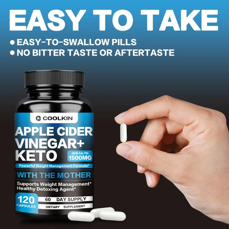 Apple Cider Vinegar Capsules + Keto Supports Weight Management Appetite Suppressant