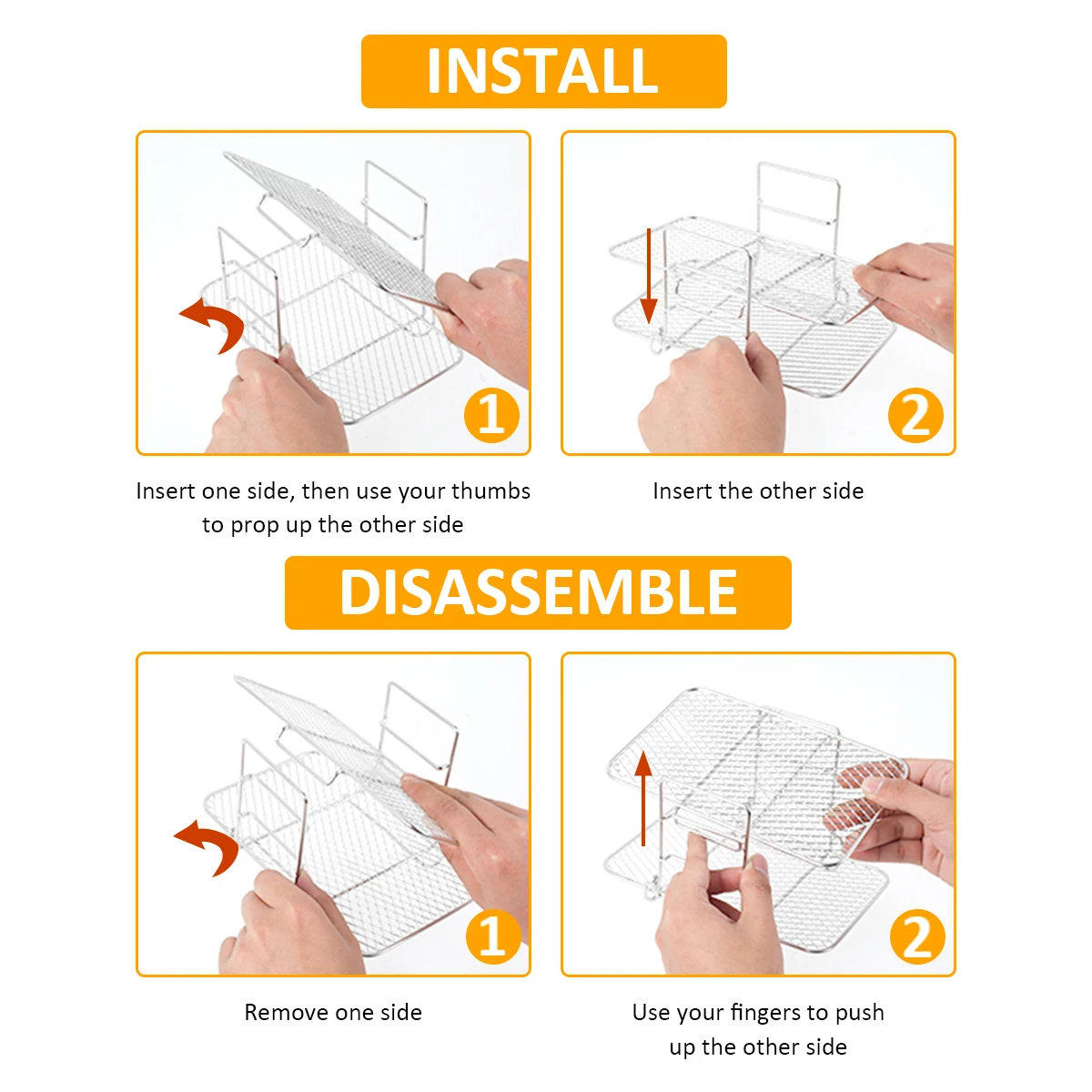 Air Fryer Rack Multi-Layer Basket Grilling Rack Cooking Rack Toast Rack for Oven Microwave Baking Roasting Air Fryer Accessories