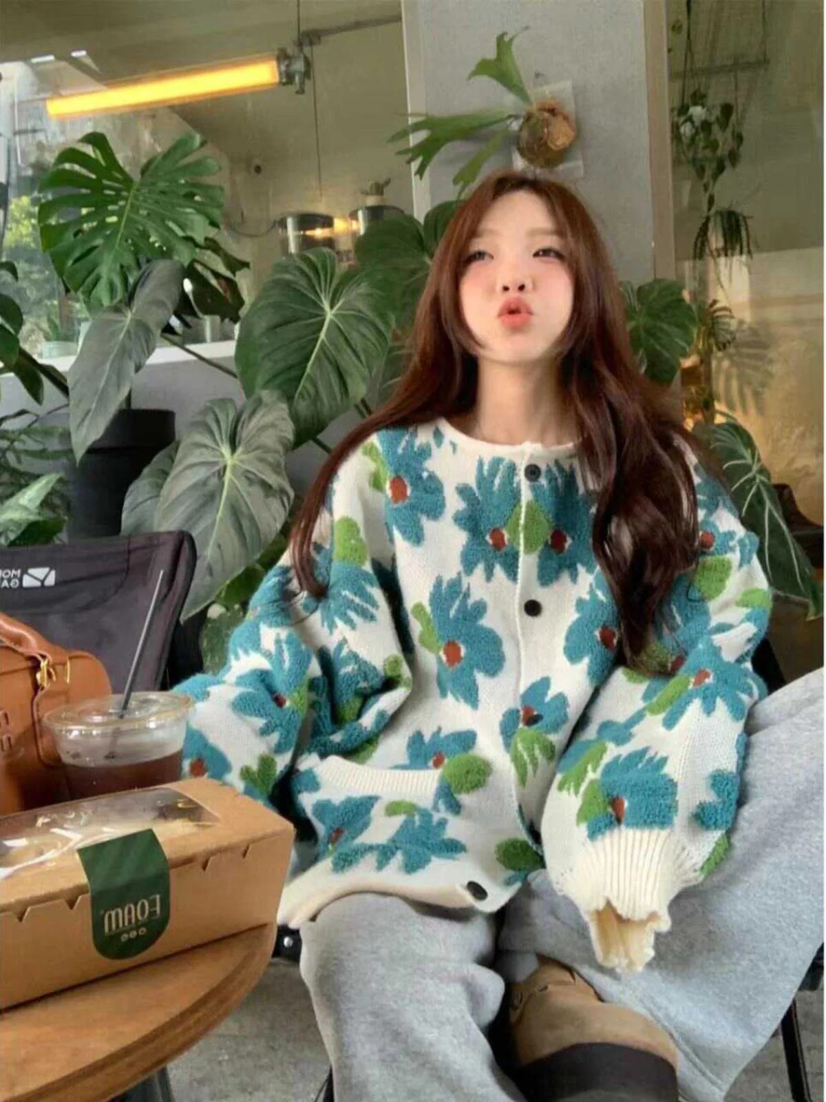 Sweet Floral Embroidery Sweater Women's Loose Sli Autumn Winter Knitted Top Comfortable Age-Defng Faionable Upperwear