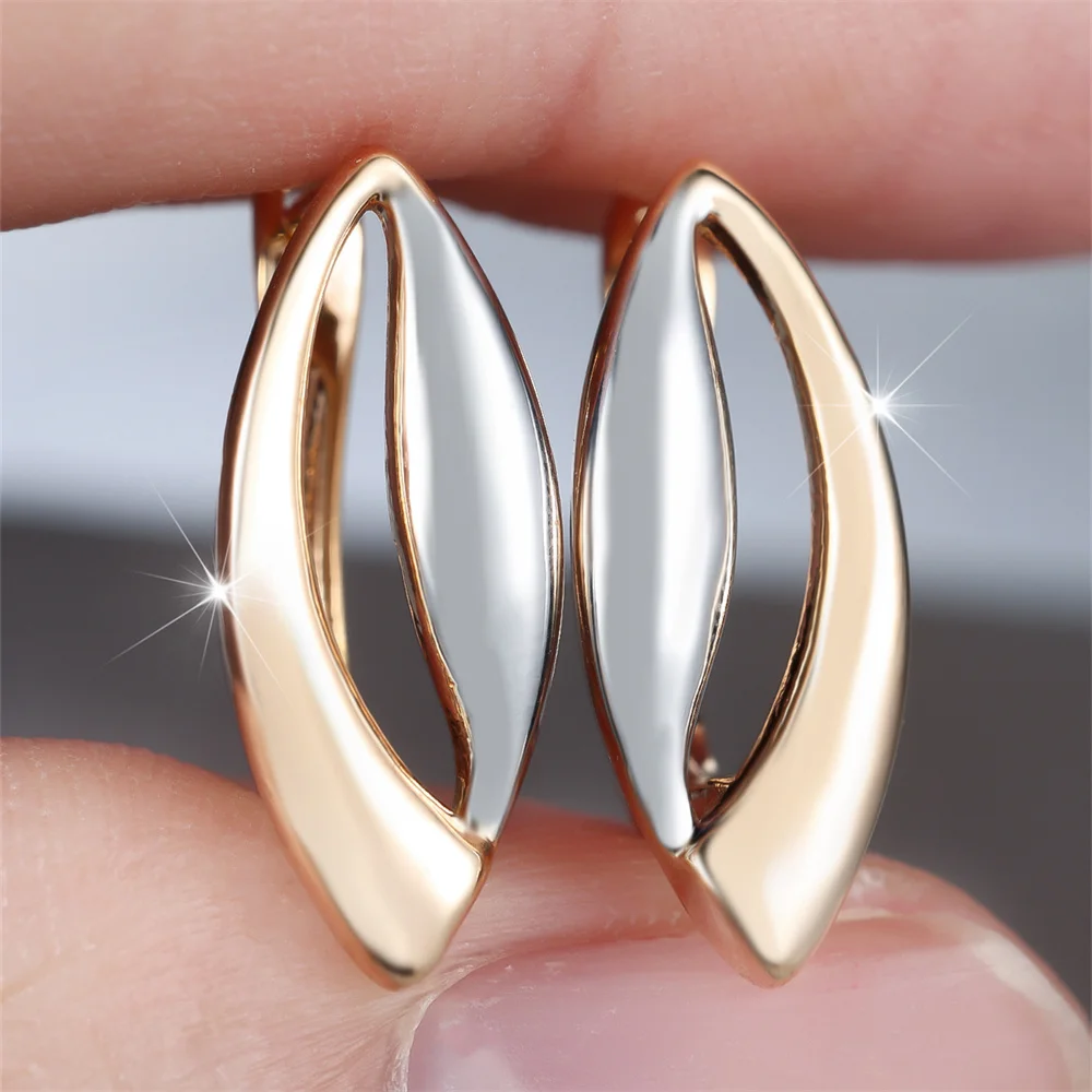 Antique Hollow Lips Shape Marquise Hoop Earrings For Women Vintage Gold Silver Color Ear Buckle Wedding Jewelry Engagement Gifts