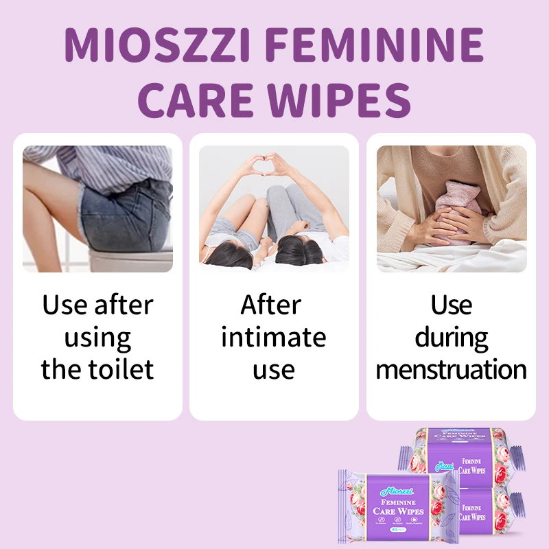 Mioszzi Mint Feminine Cleansing Wet Wipes 40pcs/pack,refreshing,portable,remove oder