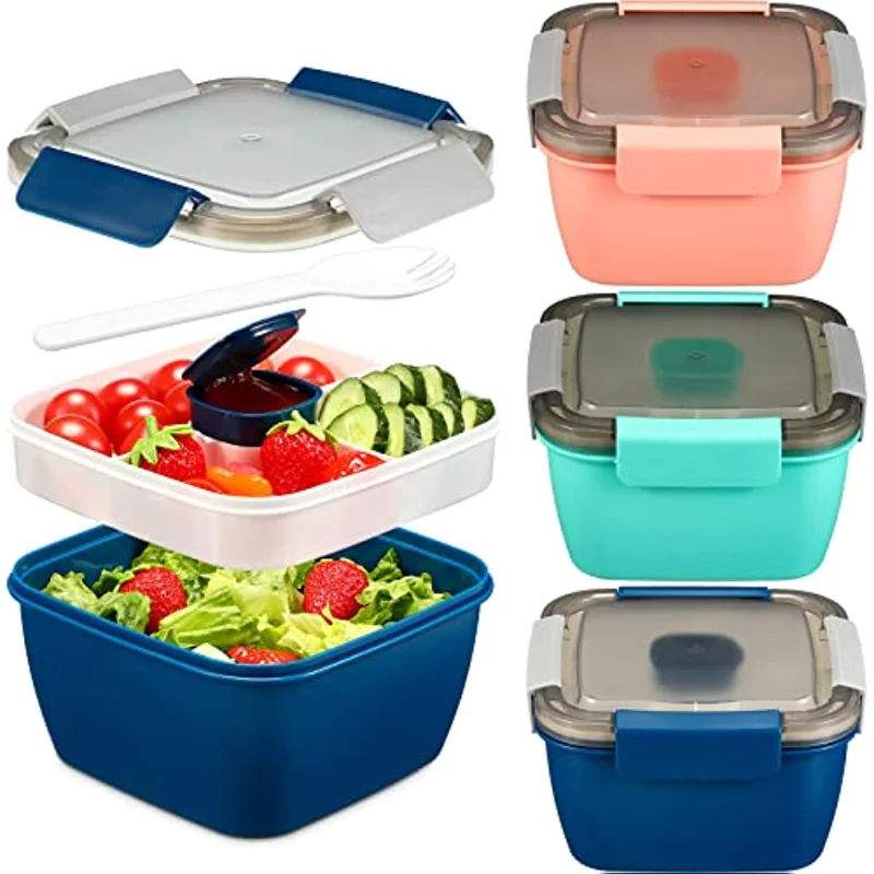 1.1ML/1.5ML Adult Salad Lunch Box Container Salad Bowl with Square Salad Dressing  Containers for Salad Lunch Box for Kids - AliExpress